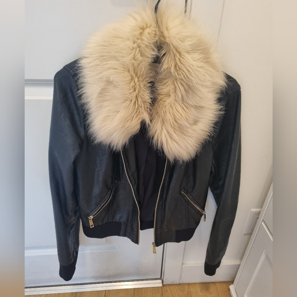 Black leather look Jacket - Size US 8